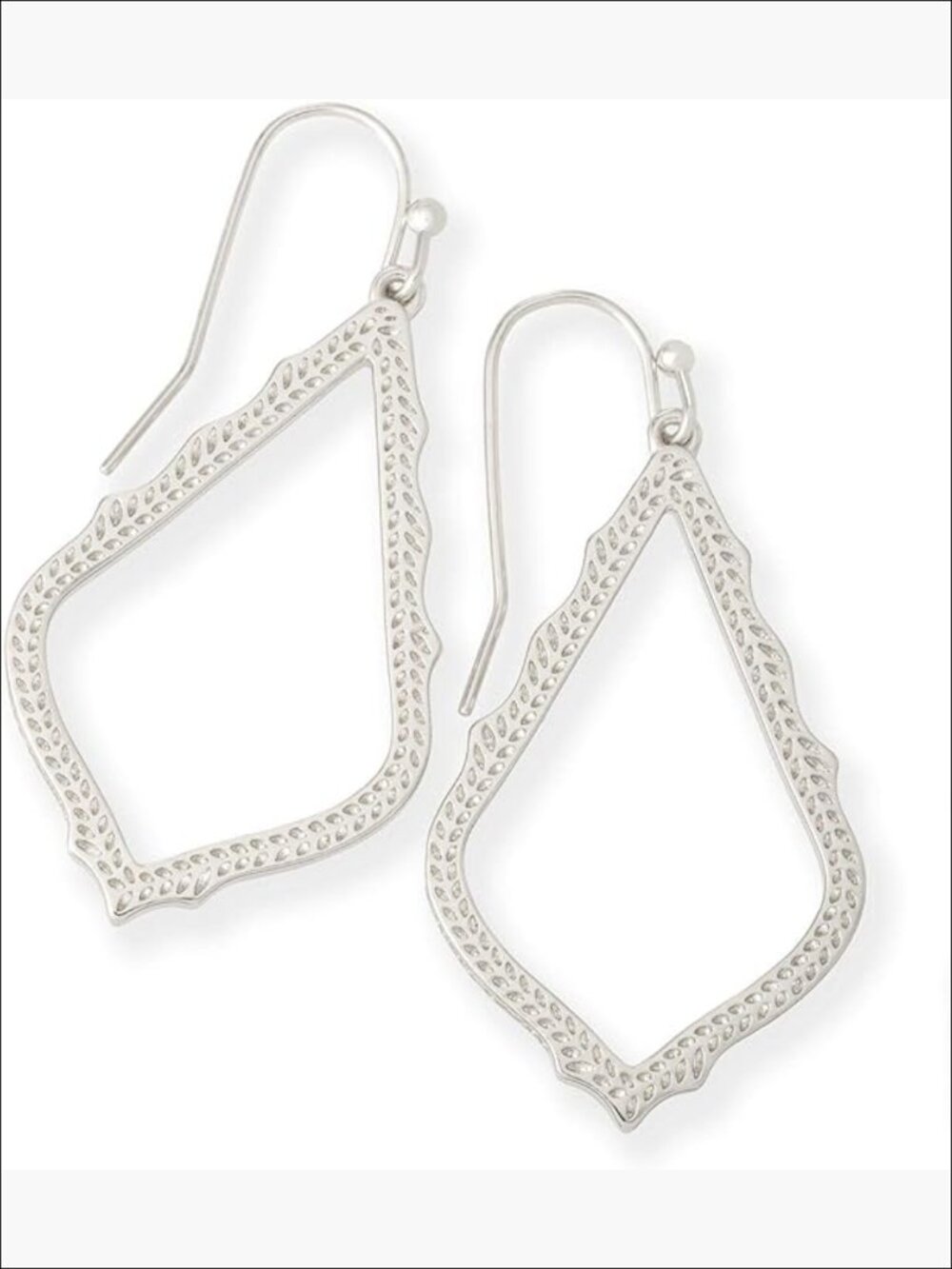 Rhodium-Plated Brass Drop Earrings with Lever Back
